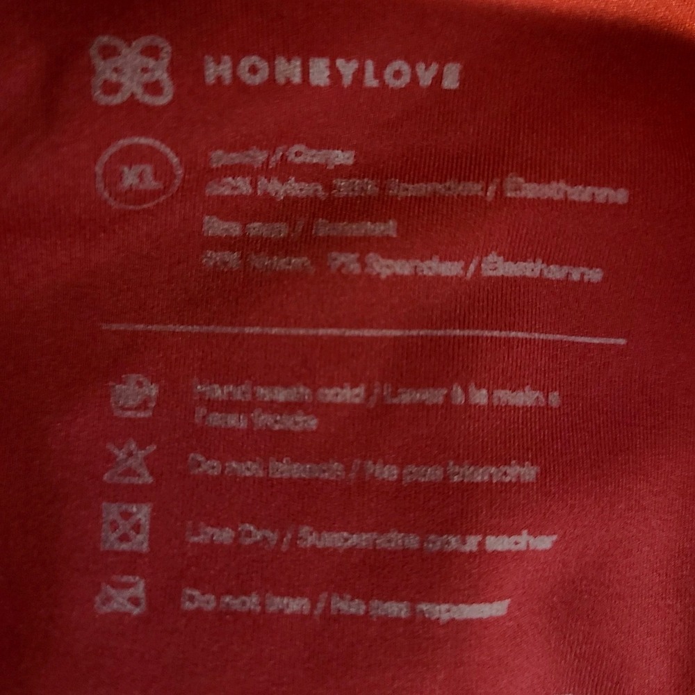 HoneyLove V-Neck Bra Liftwear Red Size XL Comfy - Picture 4 of 4